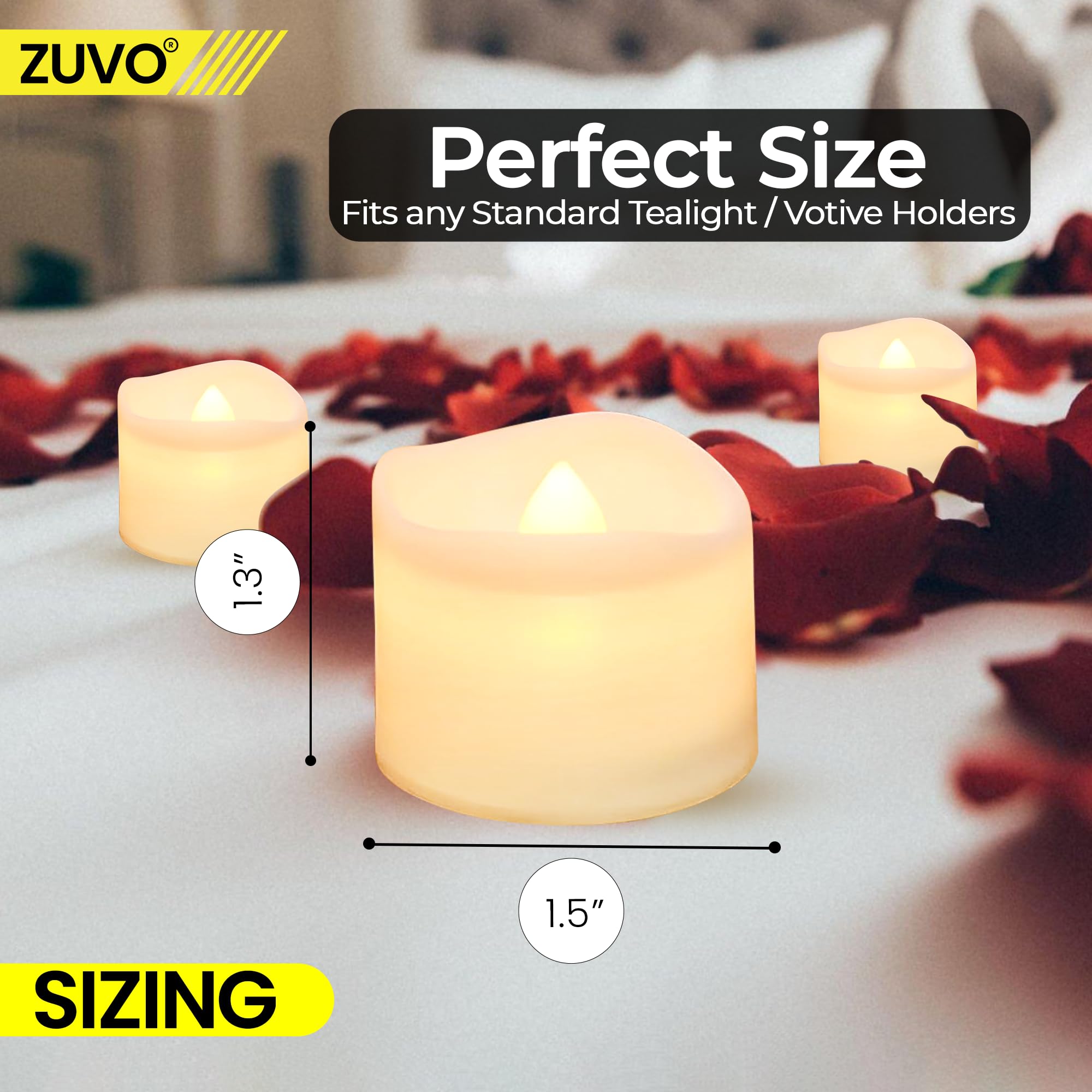 24 Pack Battery Tea Lights Candles - Warm White Realistic Flickering LED Tea Lights for Home Decor, Parties & Weddings - Flameless Wave Design Fake Candles - Perfect for Centerpieces, Votive Holders & Romantic Ambiance