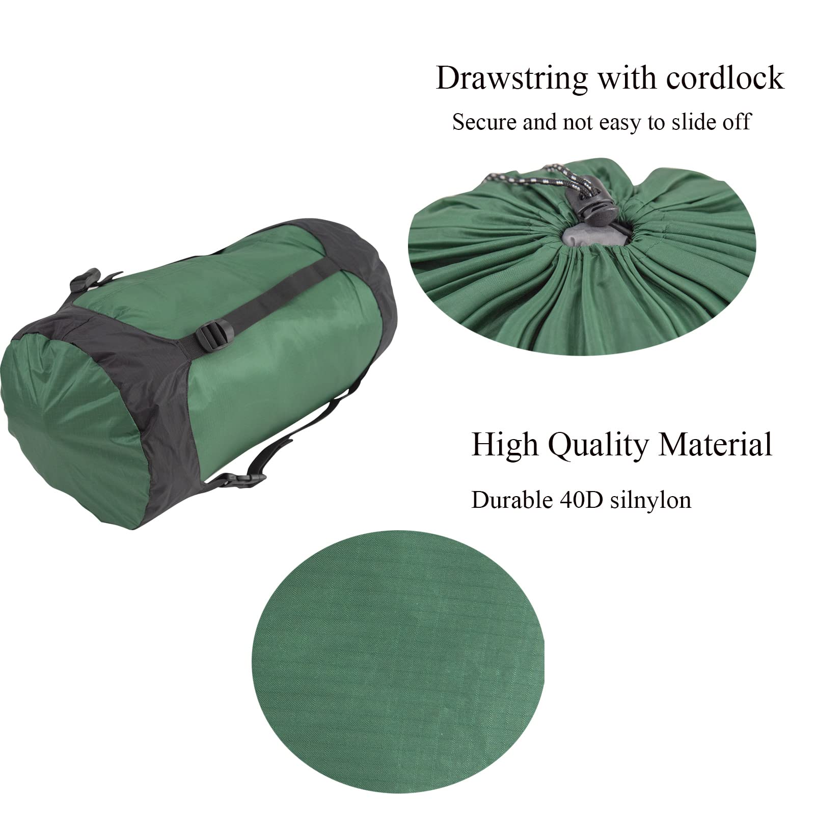 Lightweight Nylon Compression Sack for Sleeping Bag - Waterproof Stuff Bag Organizer for Camping, Backpacking & Hiking Gear | Perfect for Outdoor Adventures & Travel Storage