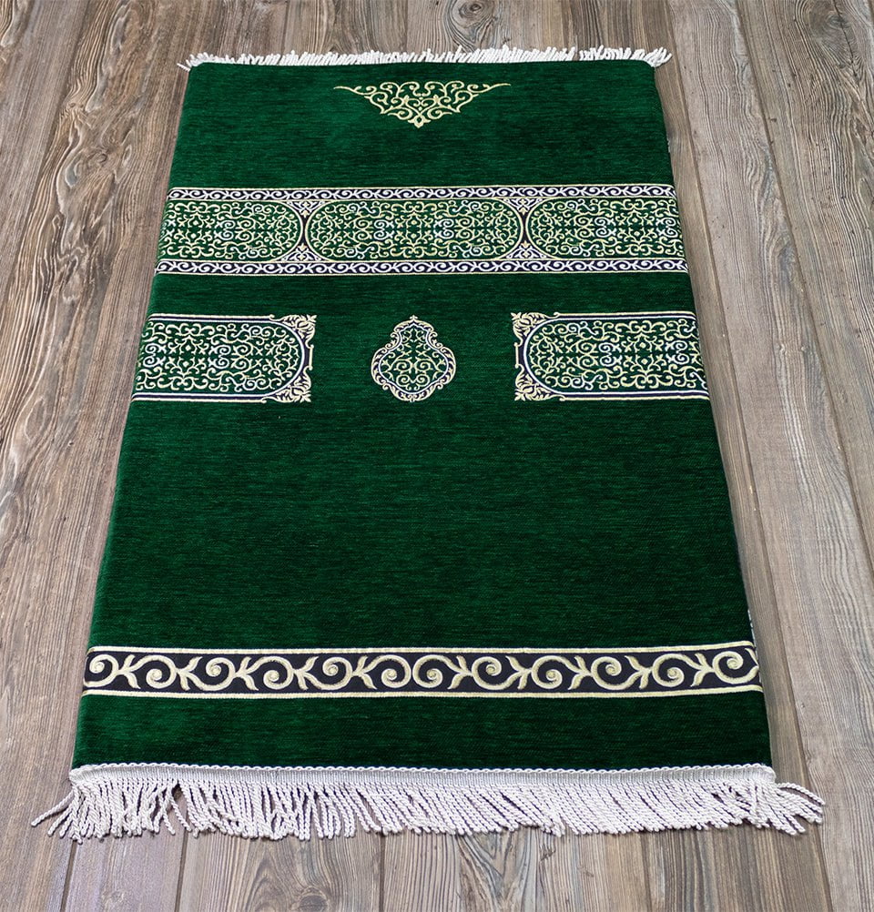 Premium Foldable Foam Islamic Prayer Mat - Mecca Inspired Green Prayer Rug for Home, Mosque & Travel - Lightweight & Portable Muslim Prayer Carpet