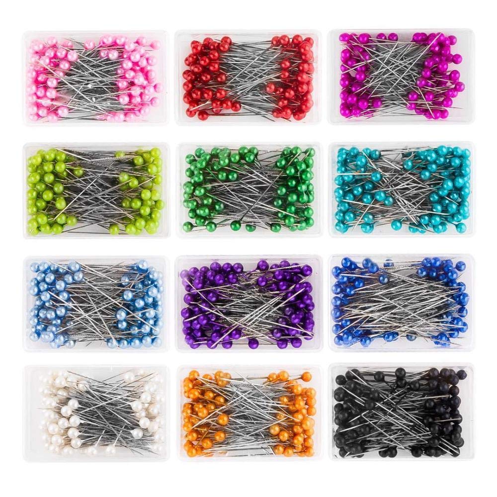 LIZHOUMIL 100Pcs 1.5 Inch Colorful Ball Head Straight Quilting Pins - 12 Colors Dressmaker Pins for Sewing, Jewelry Making & Fabric Decoration - Perfect for DIY Crafts, Quilting & Garment Projects