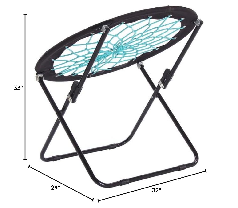 CampLand Bunjo Bungee Dish Chair - Portable Folding Lounge Chair with Bouncy Design for Indoor & Outdoor Use - Perfect for Dorm Rooms, Gardens, Living Rooms, and Camping (Set of 2)