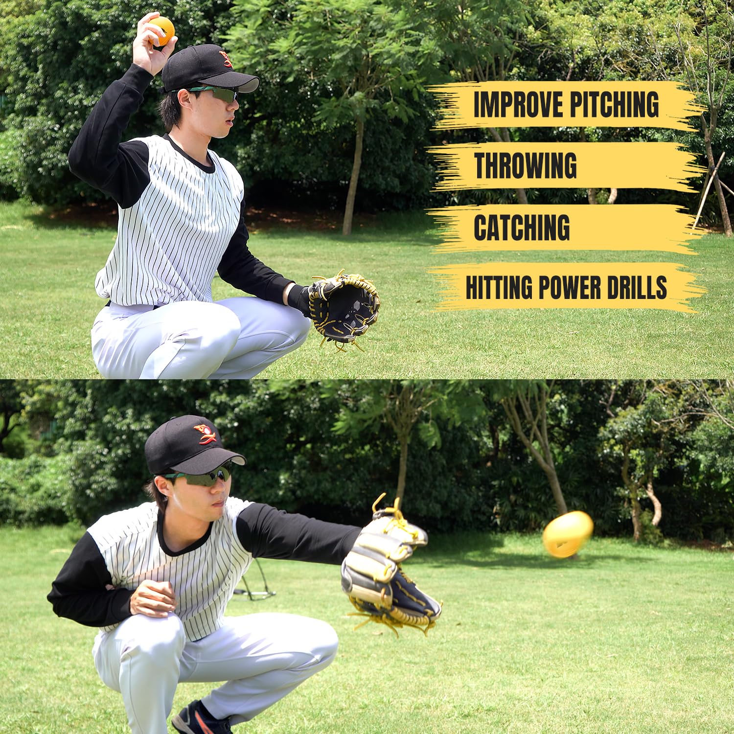 Weighted Baseballs and Softballs for Pitching, Throwing, Catching & Hitting - Set of 6 with Mesh Storage Bag & Air Nozzle - Improve Power, Speed & Performance - Perfect for Baseball Training, Softball Practice & Strength Building Exercises