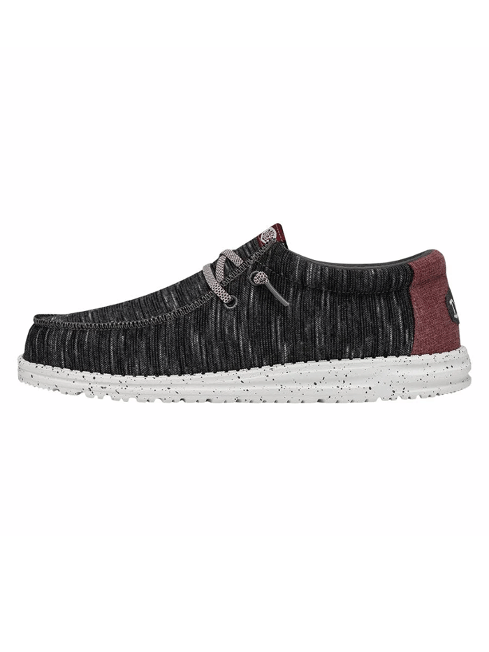 Hey Dude Men's Wally Jersey Slip-On Comfortable Shoes - Black Size 12 | Lightweight Casual Sneakers for Walking, Travel & Everyday Wear