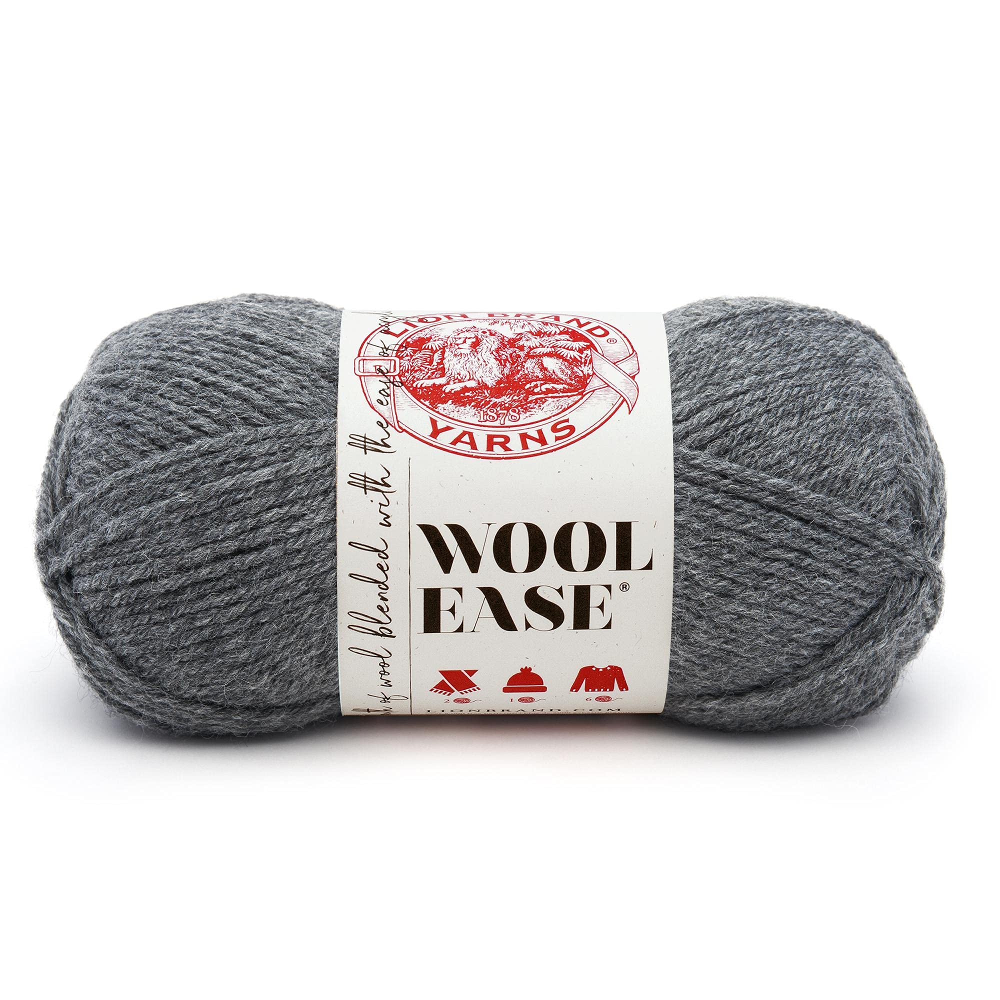 Lion Brand Yarn Wool-Ease Worsted-Weight Knitting & Crocheting Yarn - 1 Pack Oxford Grey - Perfect for Scarves, Blankets & Winter Crafts