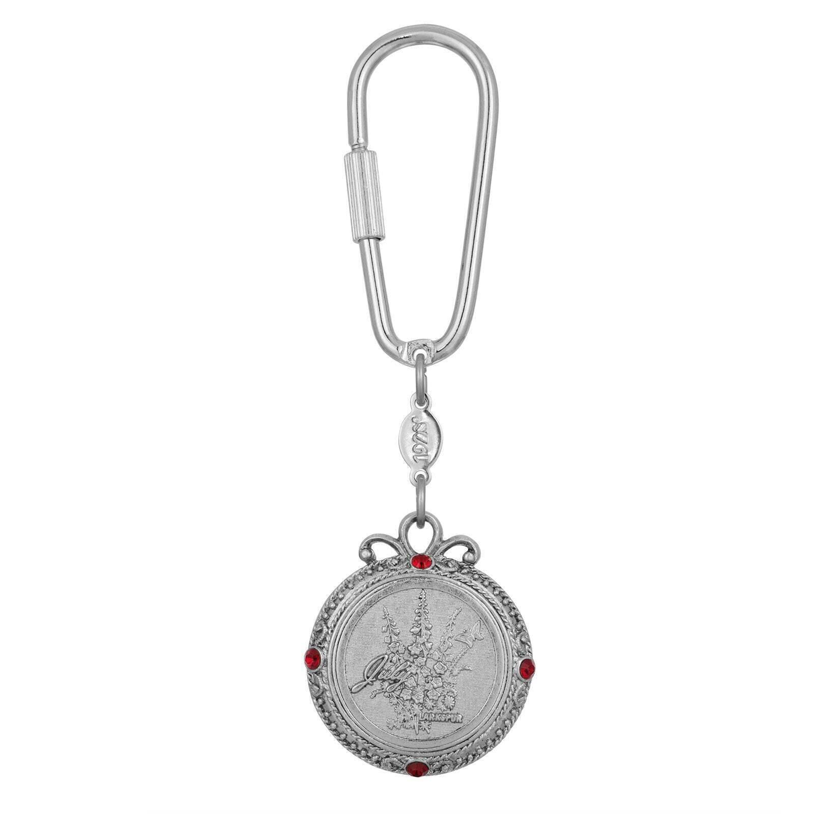 1928 Jewelry Crystal Flower of The Month Carabiner Keychain - Elegant Birthstone Key Ring for Women, Perfect Gift for Birthday, Anniversary & Special Occasions