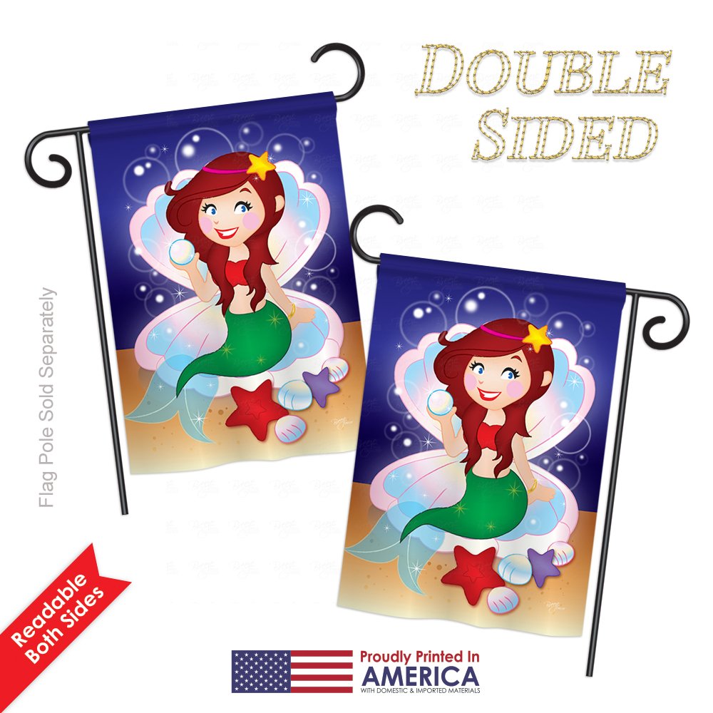 Mermaid Garden Flag - Coastal Sea Creatures Outdoor Decor for Summer Yards