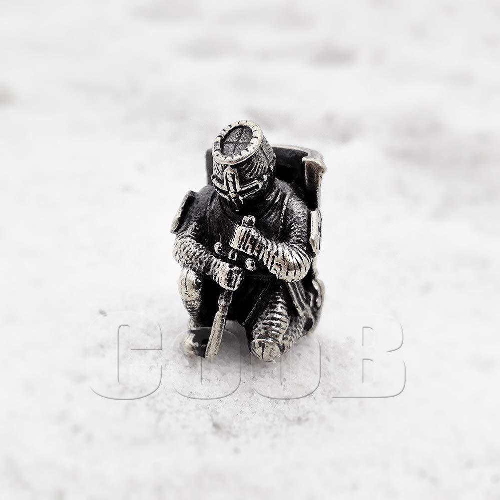EDC Paracord Bead - Knight Templar Metal Charm for Knives & Lanyards - Outdoor Gear Accessory