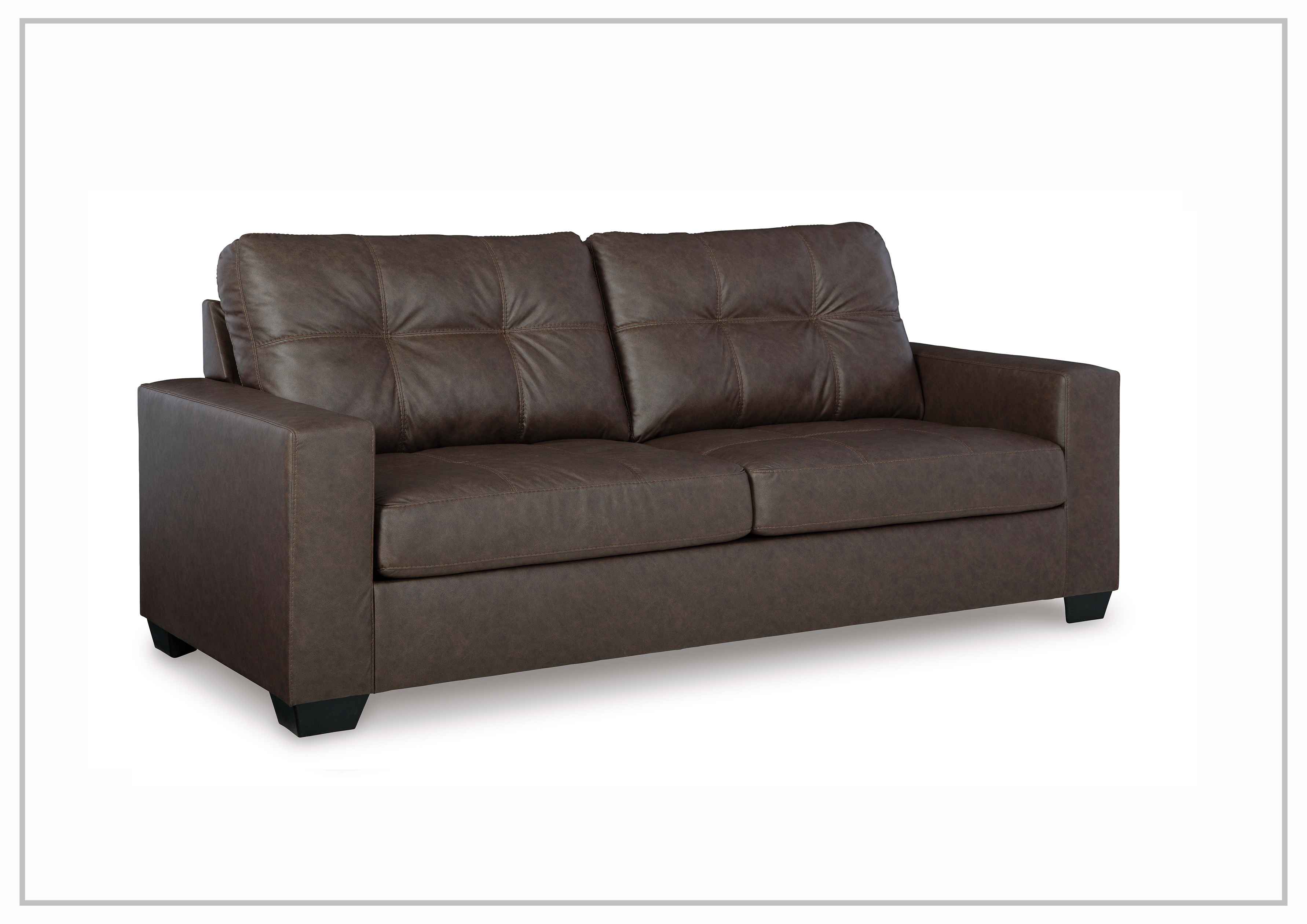Gio Italia Bellagio Faux Leather Fabric Sofa - Luxurious Modern Living Room Furniture for Home & Office Decor
