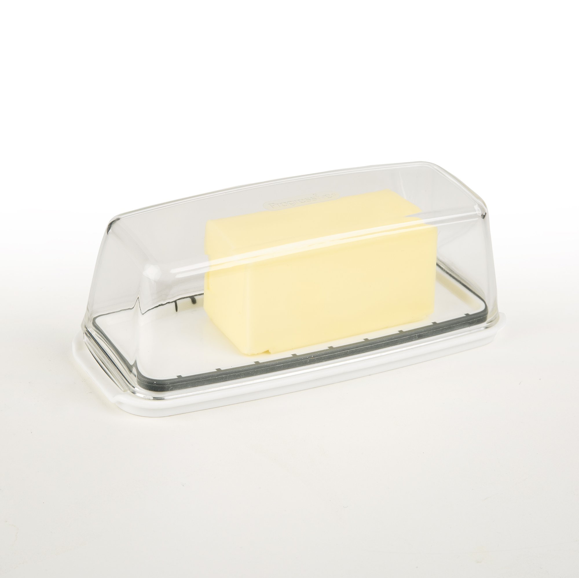 Progressive International ProKeeper Butter Container - Airtight Butter Dish with Lid (White, Single) - Perfect for Kitchen Storage, Picnics & Keeping Butter Fresh