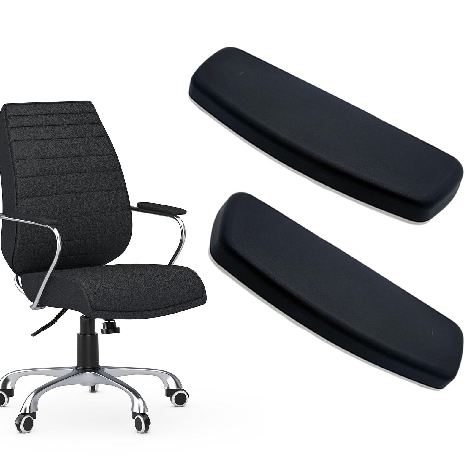 2 Pack Waterproof TPU Office Chair Armrest Pads - Ergonomic Replacement Cushions for Gaming & Desk Chairs, White - Comfort Support for Long Work Hours & PC Gaming Sessions