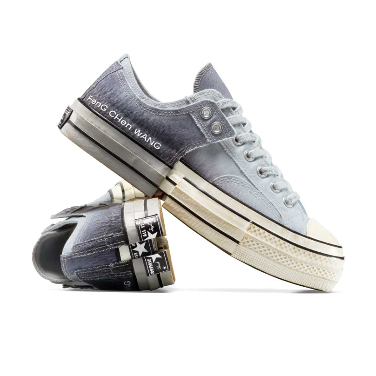 Feng Chen Wang 2-in-1 Chuck 70 Low Top Sneakers in Dove Grey | Unisex Streetwear Fashion for Casual & Urban Style