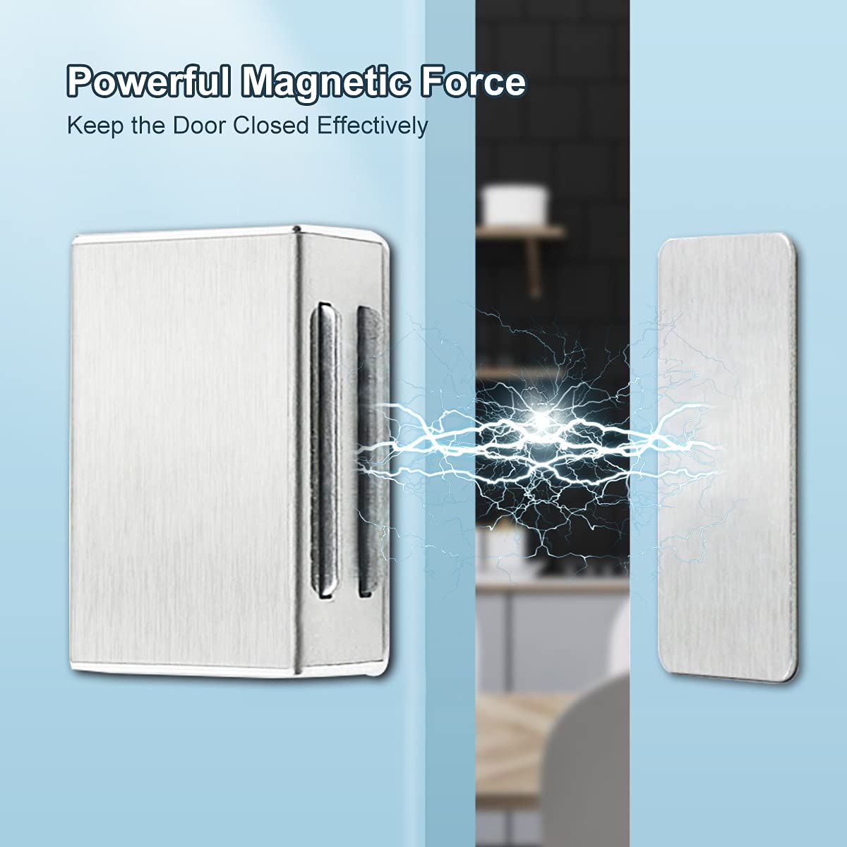 **AOSITE 4 Pack Strong Magnetic Door Catch - No Drill Adhesive Cabinet Magnets for Kitchen, Cupboard, Drawer Closure | Secure & Easy Installation for Home, Office, RV**    *(Use Case: Perfect for keeping cabinet doors, drawers, and cupboards securely closed in kitchens, bathrooms, garages, RVs, and offices.)*