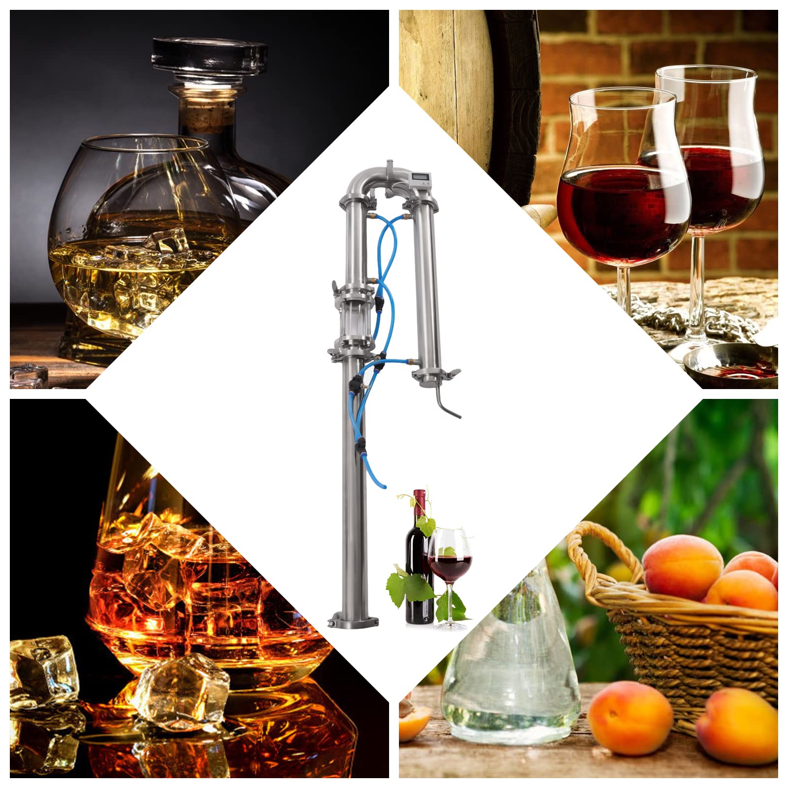 Premium 2-Inch Stainless Steel Moonshine Distiller with Sight Glass - Home Brewing Kit for Whiskey, Vodka & Essential Oils | Perfect for DIY Alcohol Distillation, Craft Brewing & Aromatherapy
