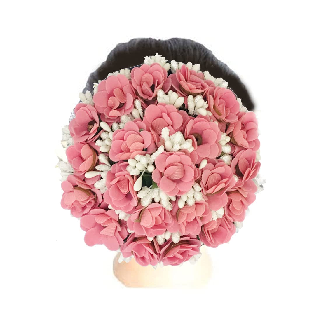 GadinFashion™ Artificial Flower Gajra Bun Hair Accessory - Pack of 1 for Bridal, Wedding, Indian Traditional Hairstyles & Cultural Events