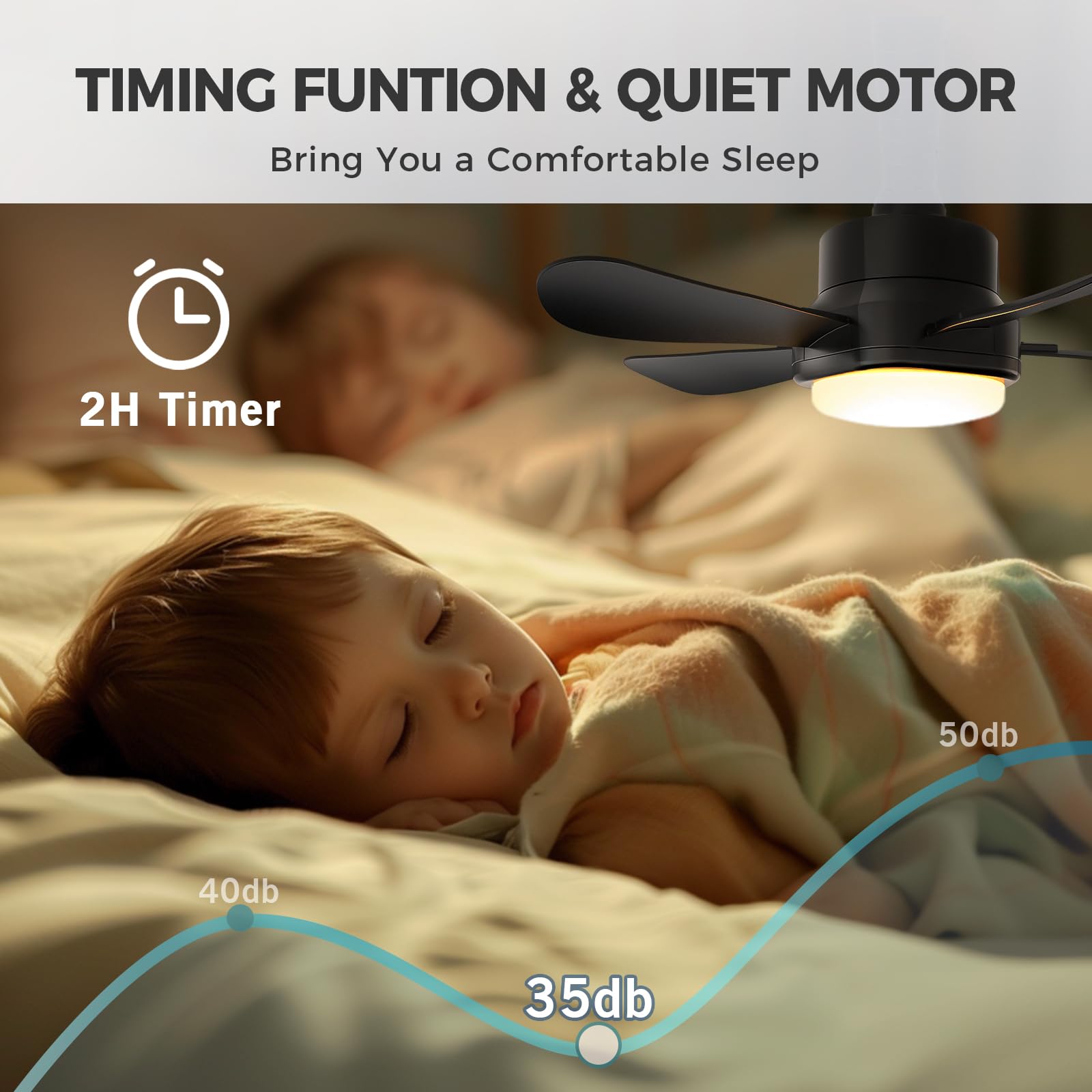 16 Inch Smart Ceiling Fan Light with Remote & App Control - E26/E27 Base, 6 Speeds, 3 Color Dimmable LED - Perfect for Bedroom, Living Room, Kitchen, Garage & Office