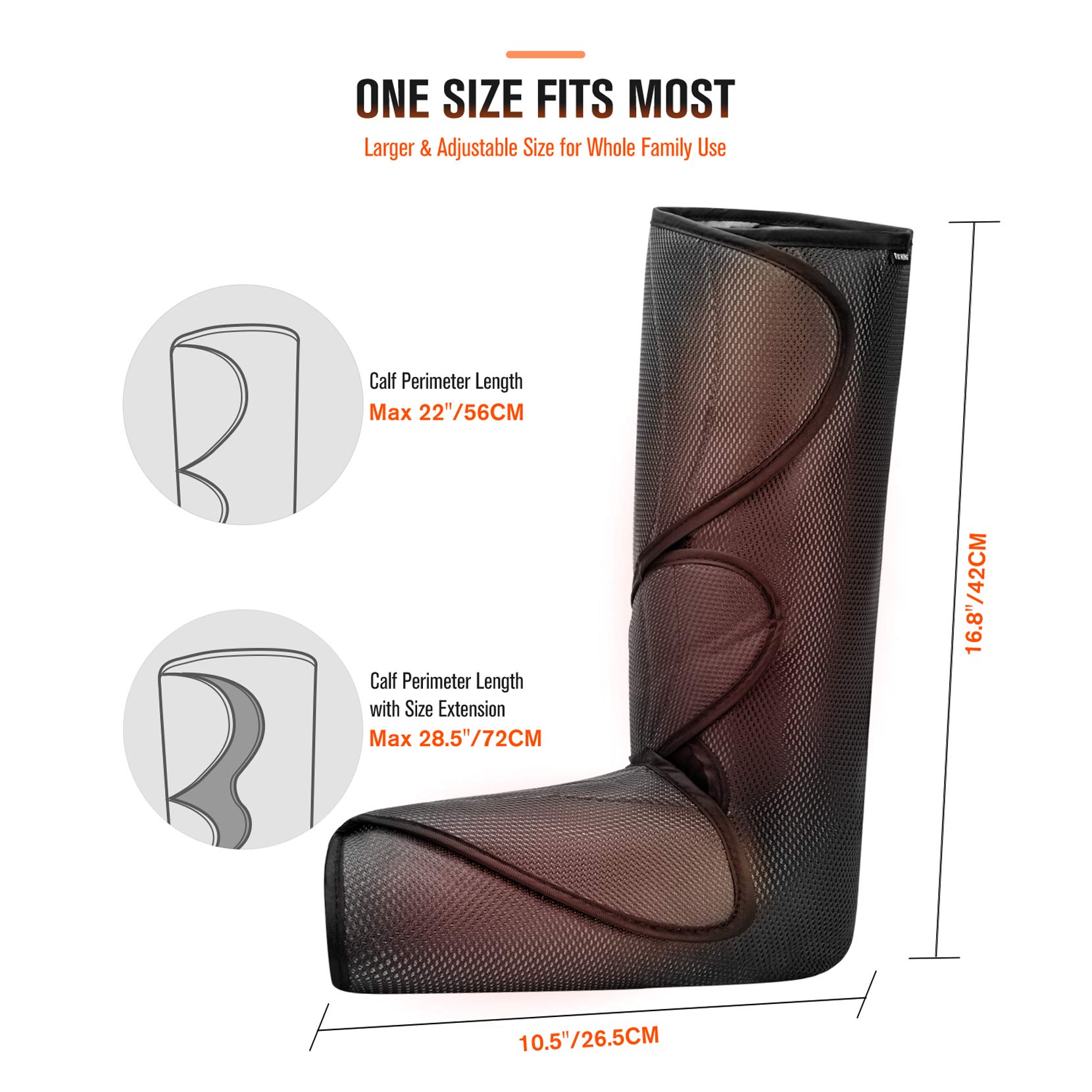 FIT KING Leg and Foot Massager with Heat - Air Compression Massage for Circulation, Pain Relief, Swollen Legs, Edema & RLS - Perfect Gift for Women, Parents & Friends - FSA HSA Eligible - Ideal for Home Use, Office Relaxation & Post-Workout Recovery