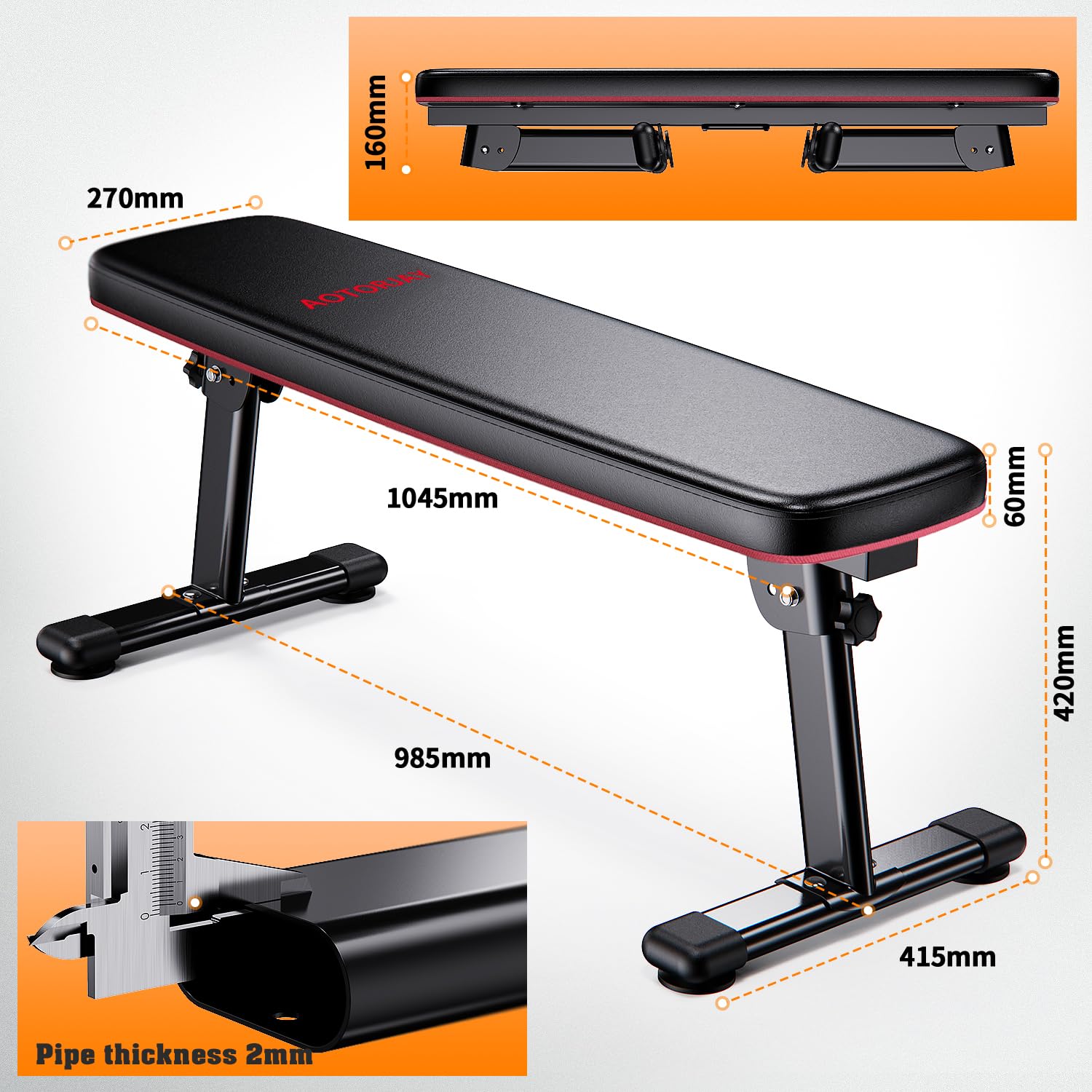 Best Folding Weight Bench for Home Gym - Adjustable Workout Bench with Carrying Handle for Strength Training, Dumbbell Exercises & Full Body Workouts - Perfect for Small Spaces & Home Fitness
