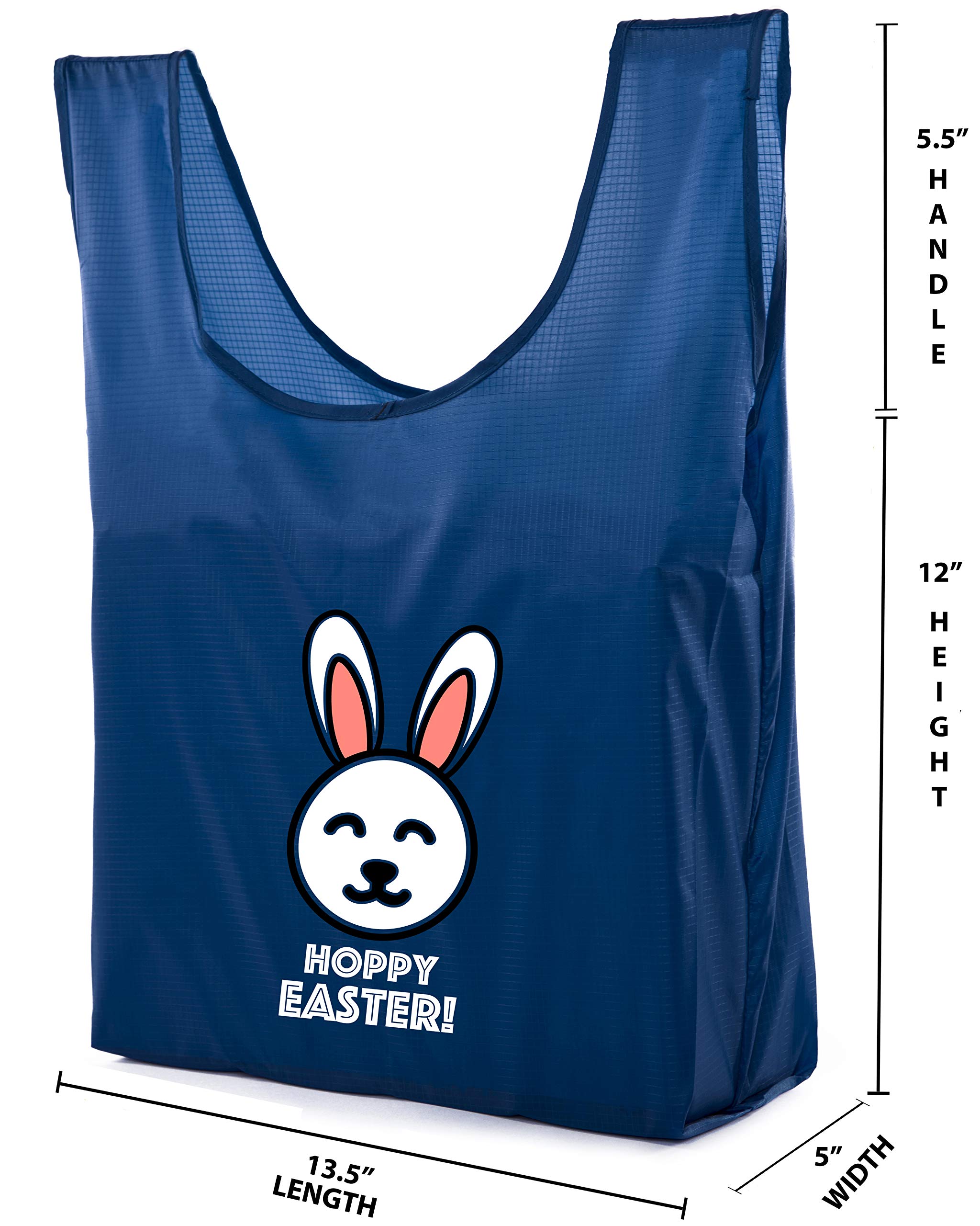 Easter Basket Bags - Bulk Reusable Grocery Tote Bags for Easter Egg Hunt & Spring Celebrations - Hoppy Easter Gift Ideas for Kids & Family Gatherings