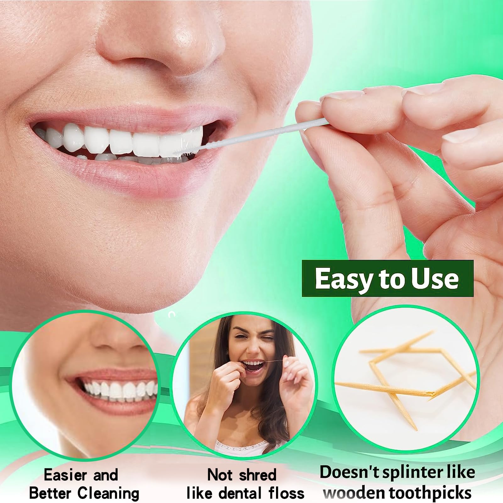 **Interdental Toothpicks & Soft Brushes 2-in-1 – 500 Count Dental Plaque Remover for Teeth Cleaning – Ideal for Travel, Home & Office Use**