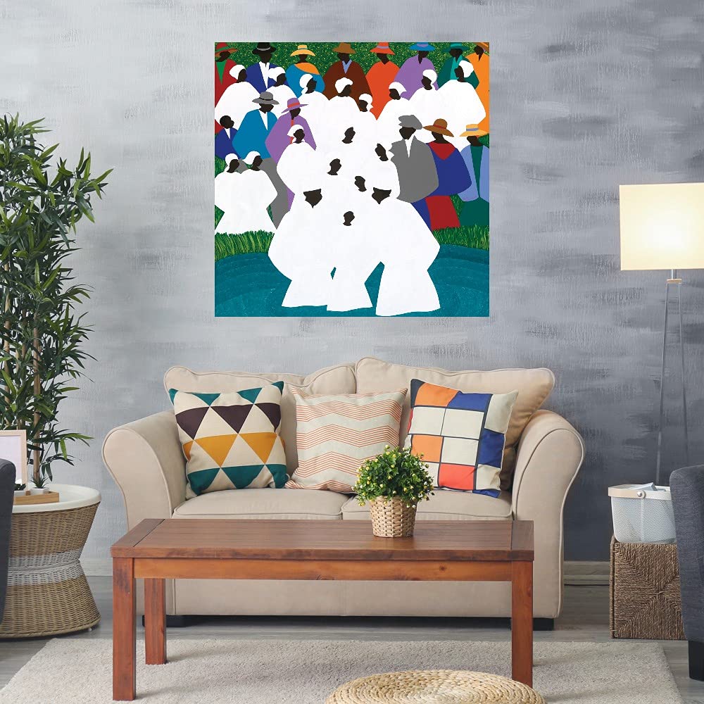 Wade in Da Wata Canvas Wall Art by Synthia SAINT JAMES - 22x22 Inch Fine Art Print for Living Room, Bedroom, Office Decor - Ready to Hang - Perfect for Coastal, Boho & Modern Home Décor