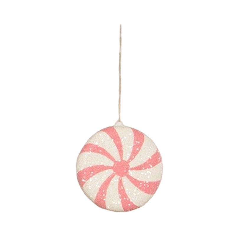 Bethany Lowe Designs Bright Pink Peppermint Ornament - Christmas Tree Decor, Holiday Home Decoration, Festive Gift Idea