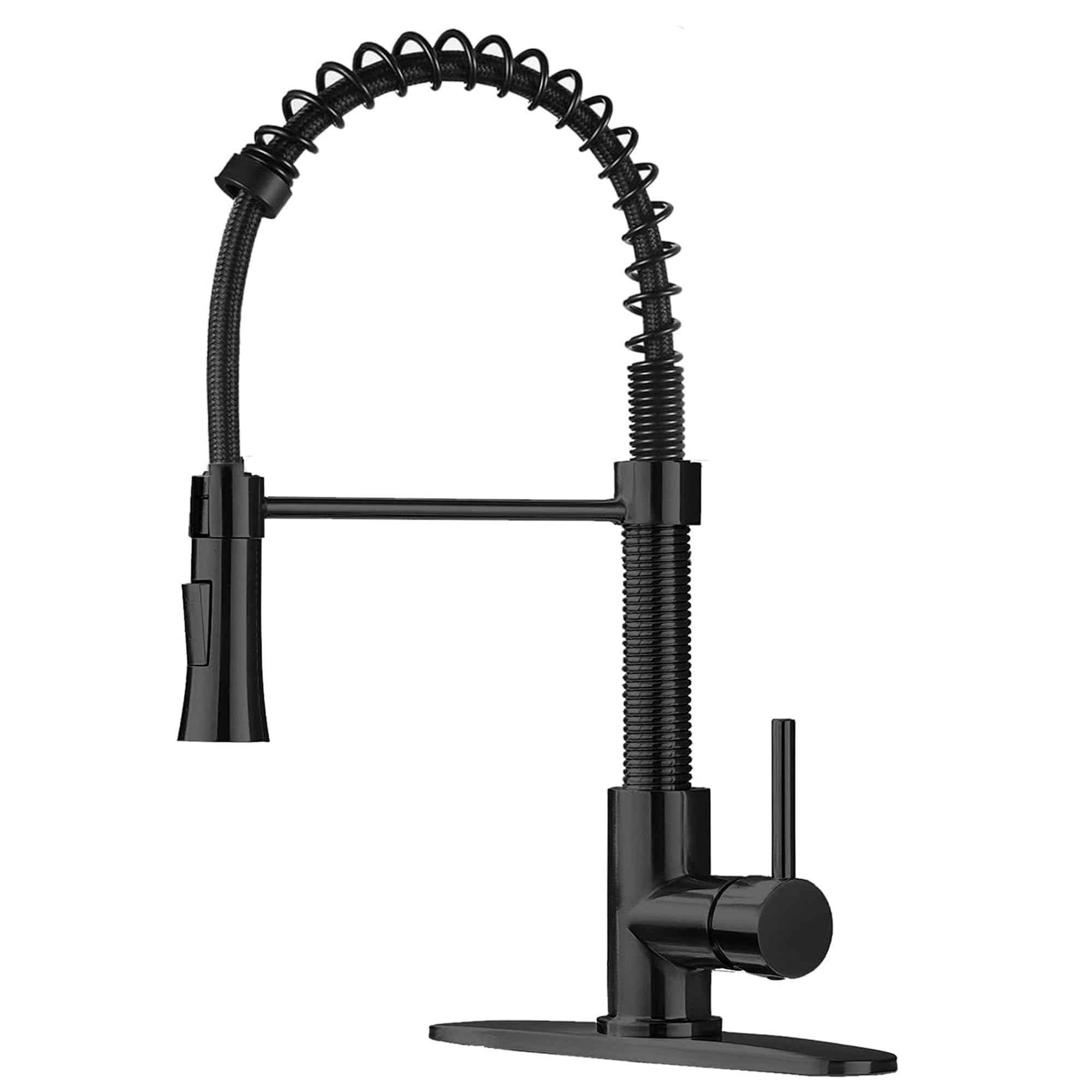 Stainless Steel Pull Down Kitchen Faucet - Single Handle Spring Sprayer for Farmhouse & Commercial Use