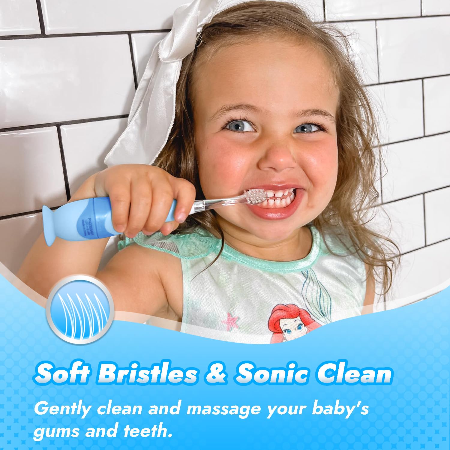 Papablic Sonic Electric Toothbrush for Kids Ages 1-3 | Soft Bristle Baby Toothbrush with Penguin Cover & 2-Minute LED Timer | 2 Replacement Brush Heads (Pippin) | Perfect for Toddler Dental Care & Early Brushing Habits