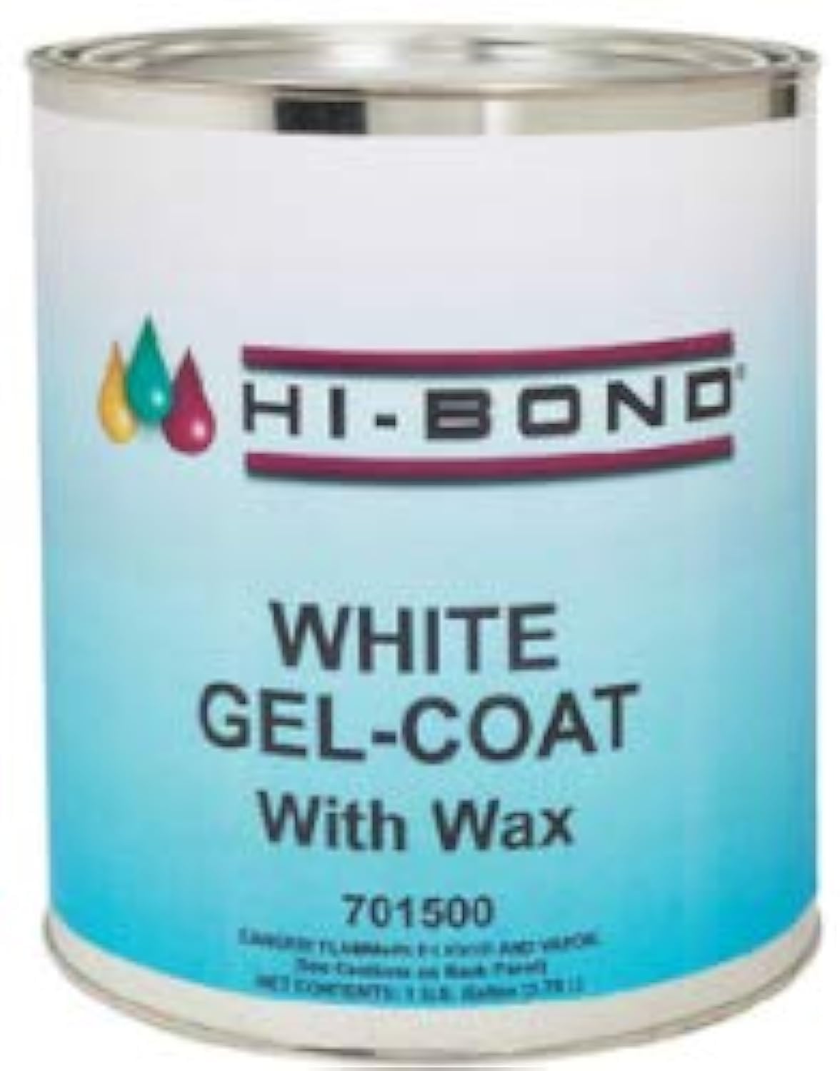 701500 White Gel Coat with Wax - 1 Gallon Fiberglass Repair Kit for Boats, Pools & Marine Applications - High Gloss Finish, UV Resistant, Waterproof Sealant