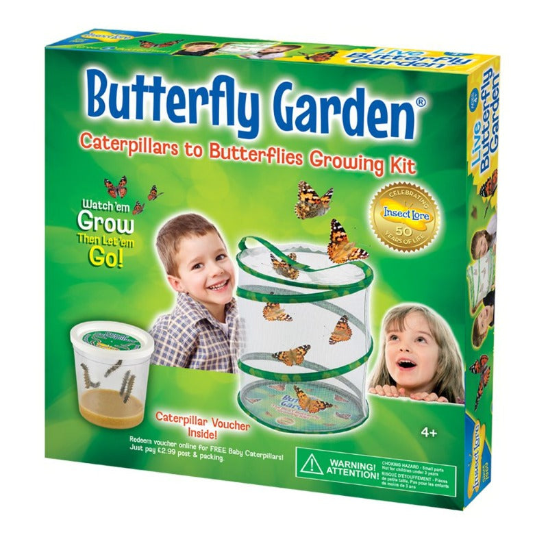 Live Butterfly Garden Kit with Free Butterfly Voucher - Grow Your Own Butterfly Habitat at Home for Kids & Nature Lovers