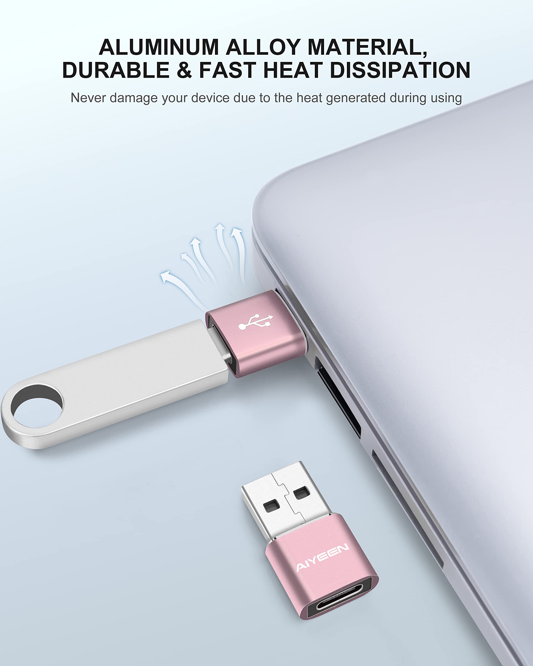 Upgraded USB C Female to USB A Male Adapter (3-Pack) - Type C to USB Converter for iPhone 11/12/13/14 Pro Max, MacBook, iPad Mini 6, Samsung Galaxy S20/S21/S22 - Fast Charging & Data Sync for Home, Office & Travel
