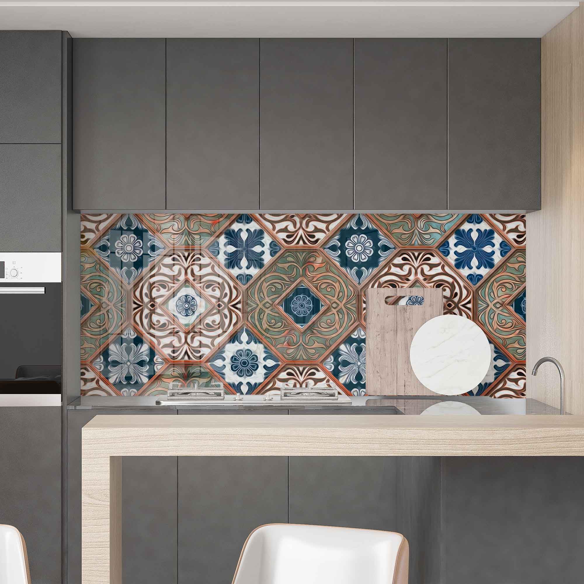 Roggmard Tempered Glass Kitchen Backsplash - 36x24 Inch (91x61cm) Stove Backsplash Cover, Splashback Tile, Kitchen Sink Splash Guard - Heat & Stain Resistant - Easy to Clean - Perfect for Modern Home Kitchen Decor & Renovation Projects