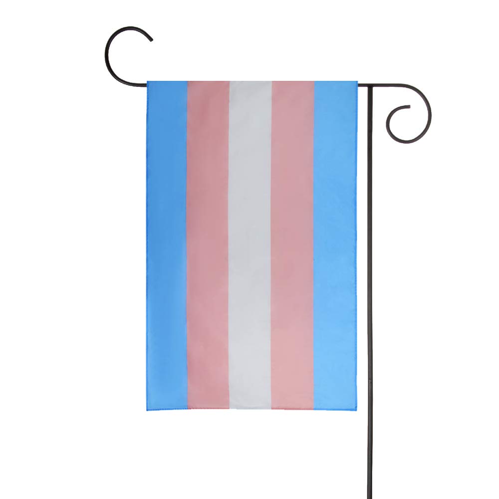 Premium Double Sided Transgender Pride Garden Flag 12x18 Inch - LGBTQ+ Rainbow Flag for Yard Decoration, Outdoor Display & Trans Ally Support