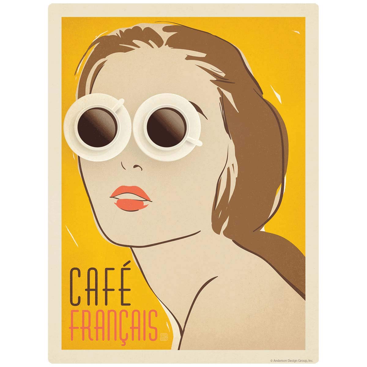 French Cafe Coffee Vinyl Sticker - Waterproof Decal for Laptop, Water Bottle & Travel Mug - Parisian Bistro Style Decor