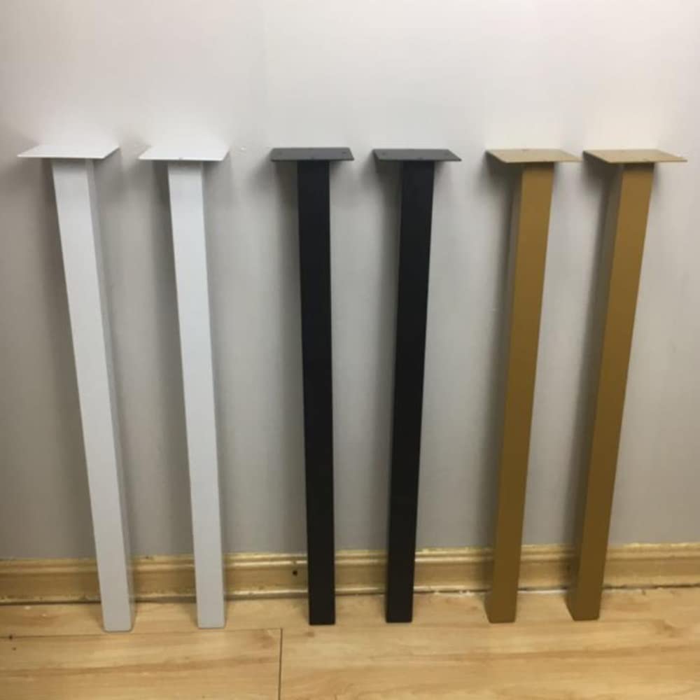 Heavy Duty 4X Square Iron Desk Legs 700mm Tall - DIY Furniture Legs for Computer Desk, Office Table, Workbench - Sturdy White Metal Legs 720mm for Home & Office DIY Projects