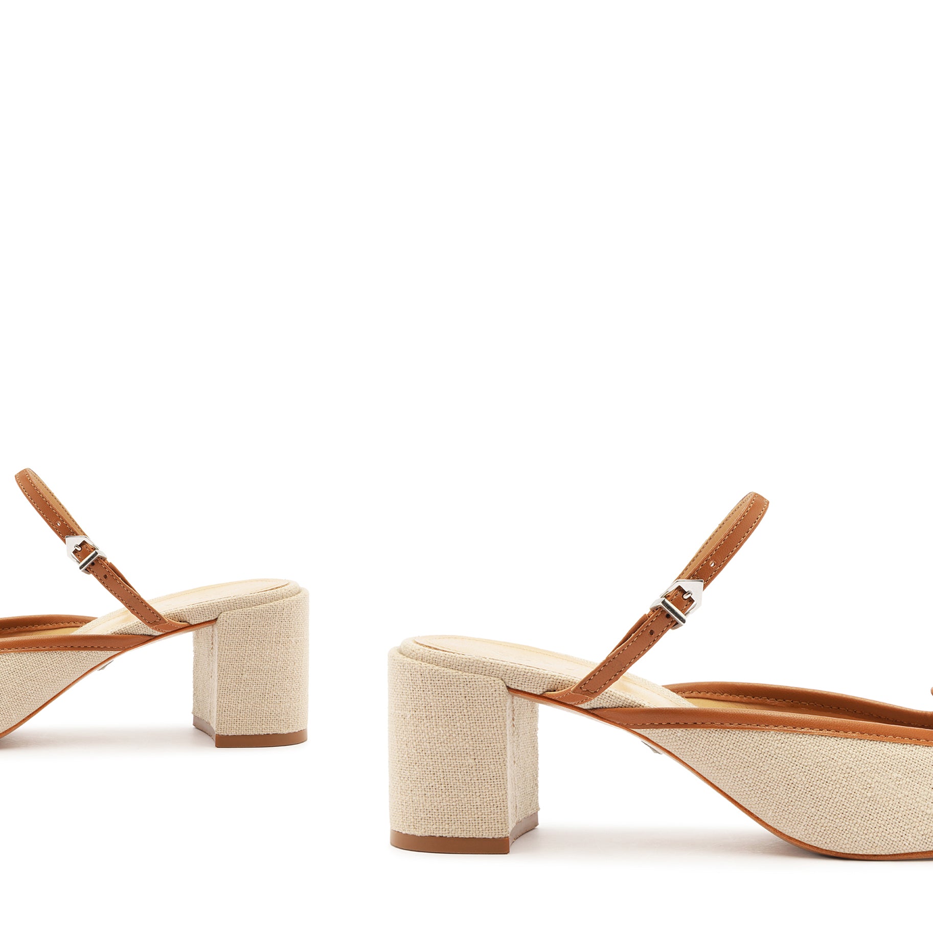 Arissa Linen Block Mule - Comfortable Women's Summer Slides | Breathable Linen Fabric | Casual Home & Beach Sandals