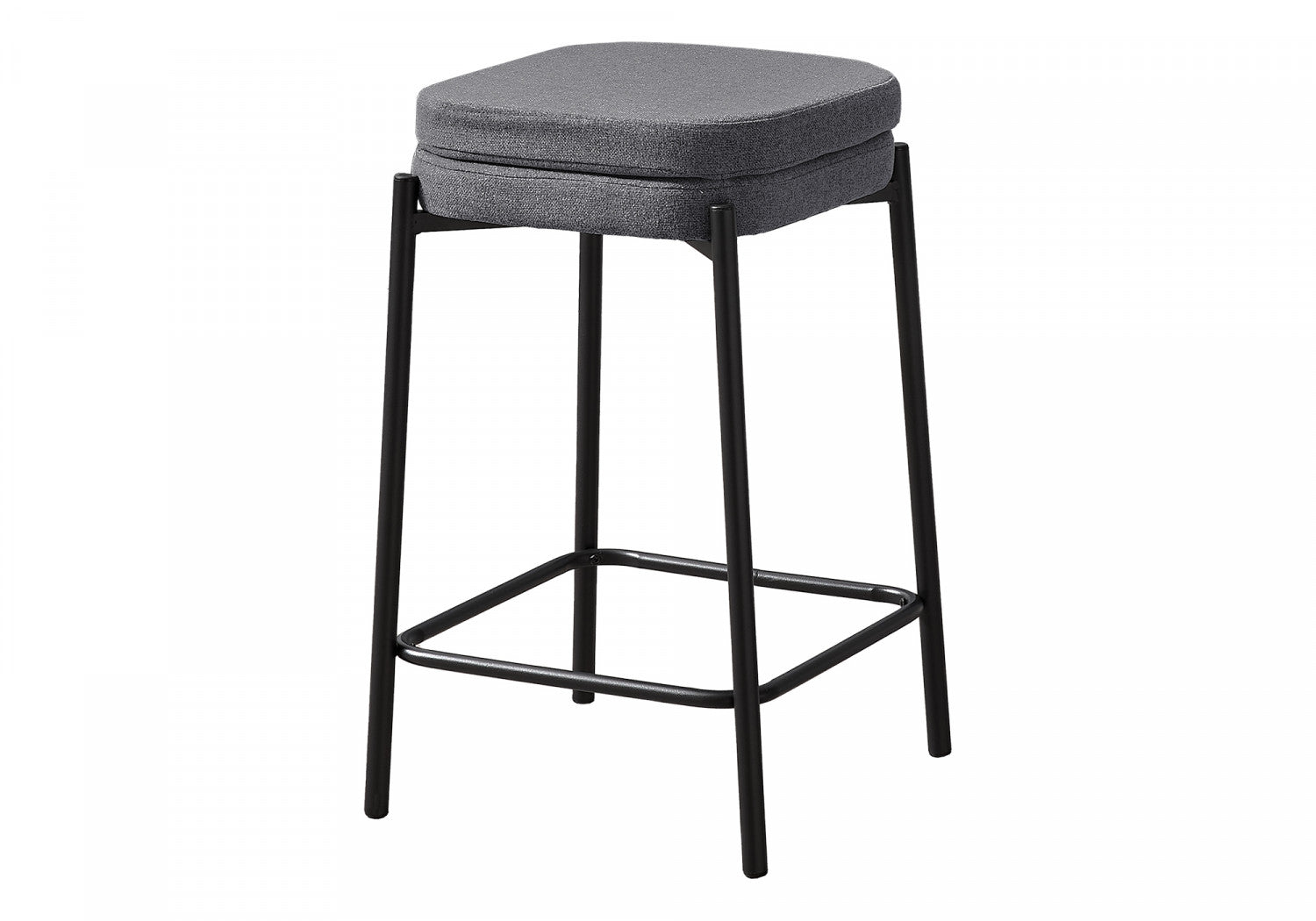 Aspen Counter Stool Set of 2 - Modern Black & Grey Bar Stools for Kitchen Island, Breakfast Nook & Home Bar - Adjustable Height Counter Height Stools with Comfortable Seat