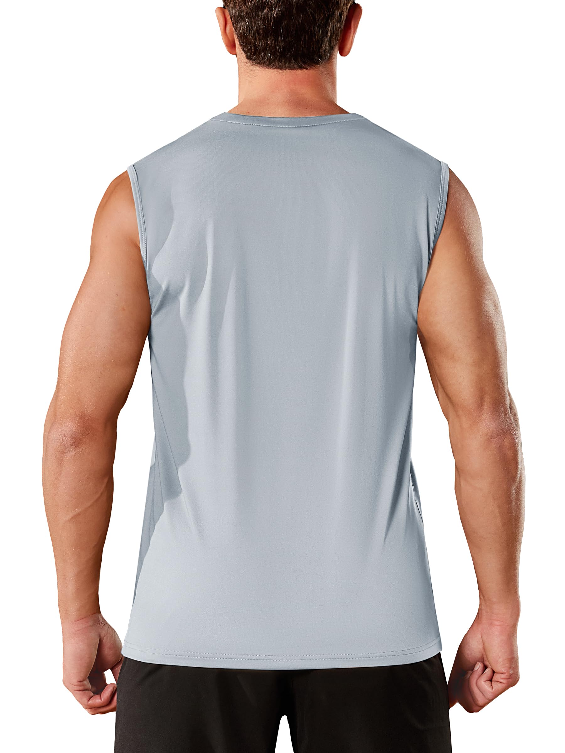 TACVASEN Men's Quick Dry Sleeveless Shirt - UPF 50+ Sun Protection Athletic Tank Top for Gym, Workout & Outdoor Activities - Moisture Wicking Muscle Shirt for Running, Hiking & Summer Sports