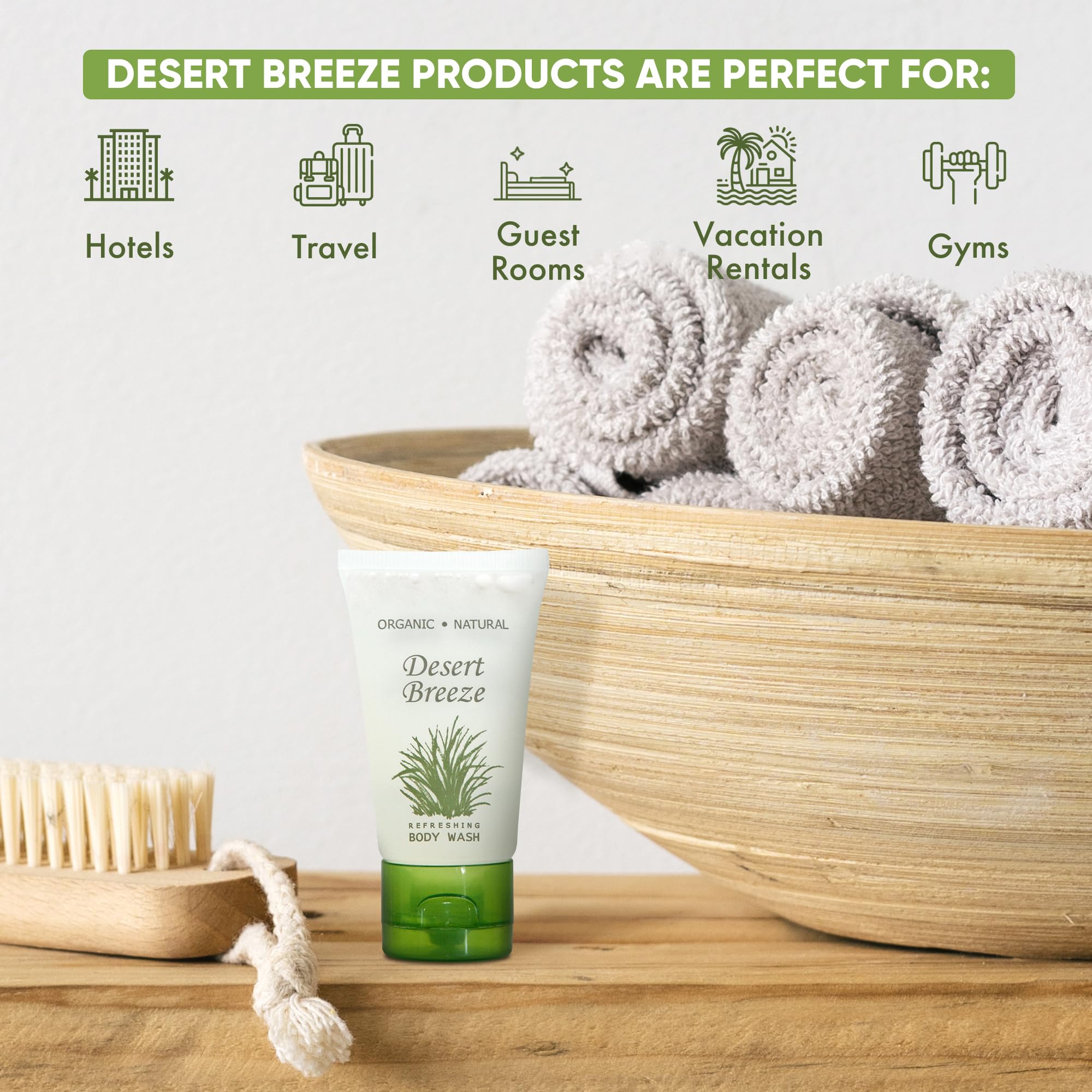 Travel Size Body Wash 1 oz - Bulk Pack of 300 Flip Top Bottles | Hotel Toiletries, Gym Essentials & Camping Supplies