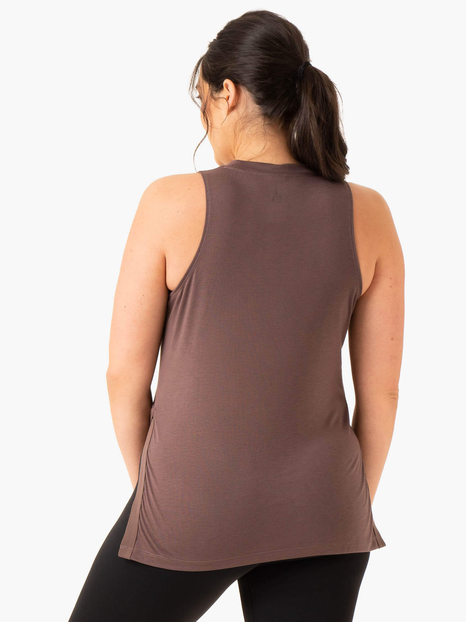 Active Bump Tank Top - Soft & Stretchy Chocolate Brown Workout Shirt for Women | Gym, Yoga & Running