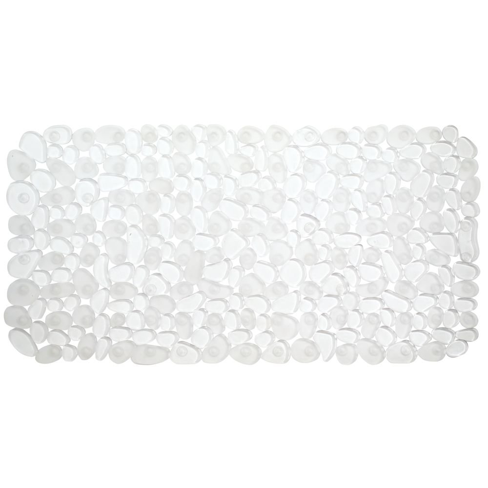 InterDesign 80010 Clear Pebblz Non-Slip Bath Mat for Shower & Bathtub - Waterproof, Durable, Easy to Clean Bathroom Floor Mat for Safety and Comfort