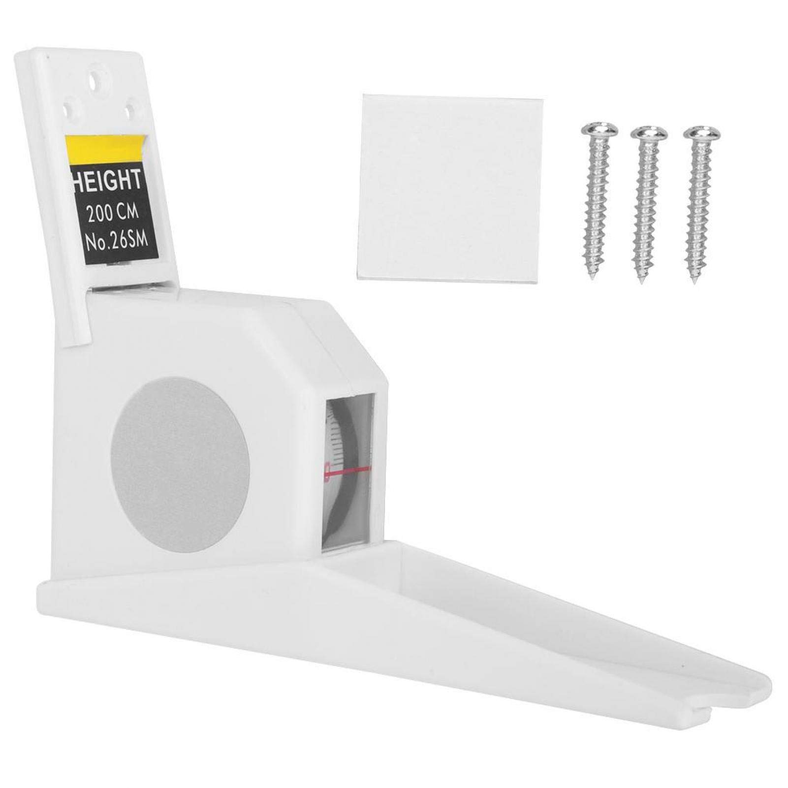 2 Meter Metal Height Measuring Tape - Auto Retractable Stature Meter Ruler Tool for Kids & Adults (Black/White) - Perfect for Home, School & Gym Use
