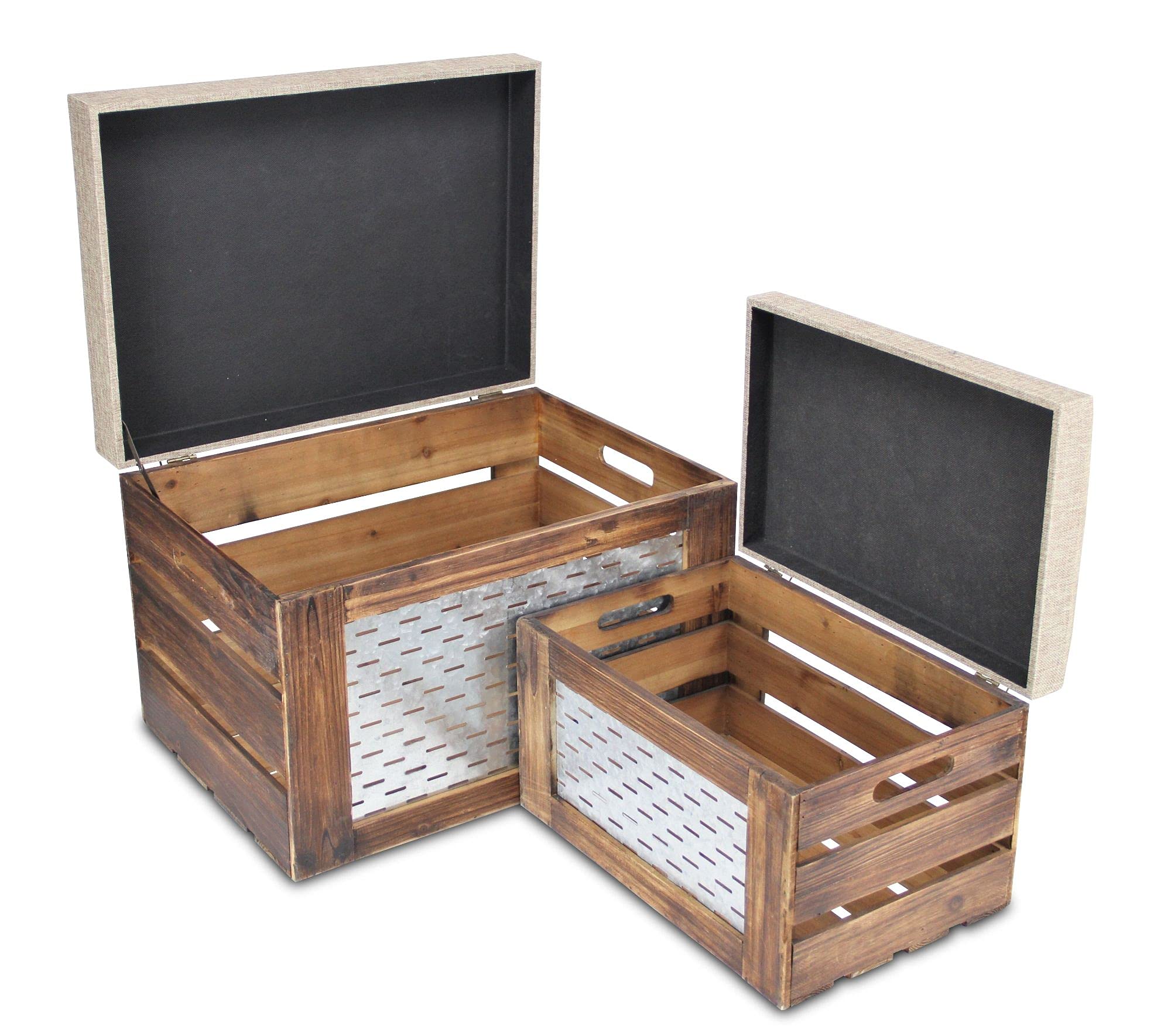 Modern 2-Piece Brown & Beige Upholstered Storage Bench Set with Hidden Compartment (21.25