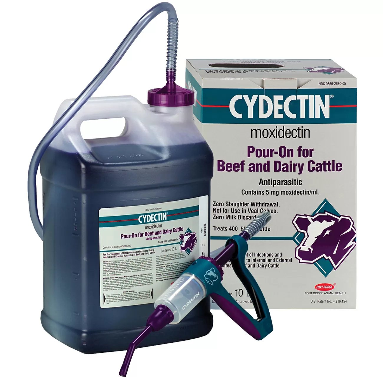 Elanco Cydectin Pour-On for Cattle - Effective Parasite Control Solution for Livestock - Use for Deworming and Treating External Parasites in Cattle