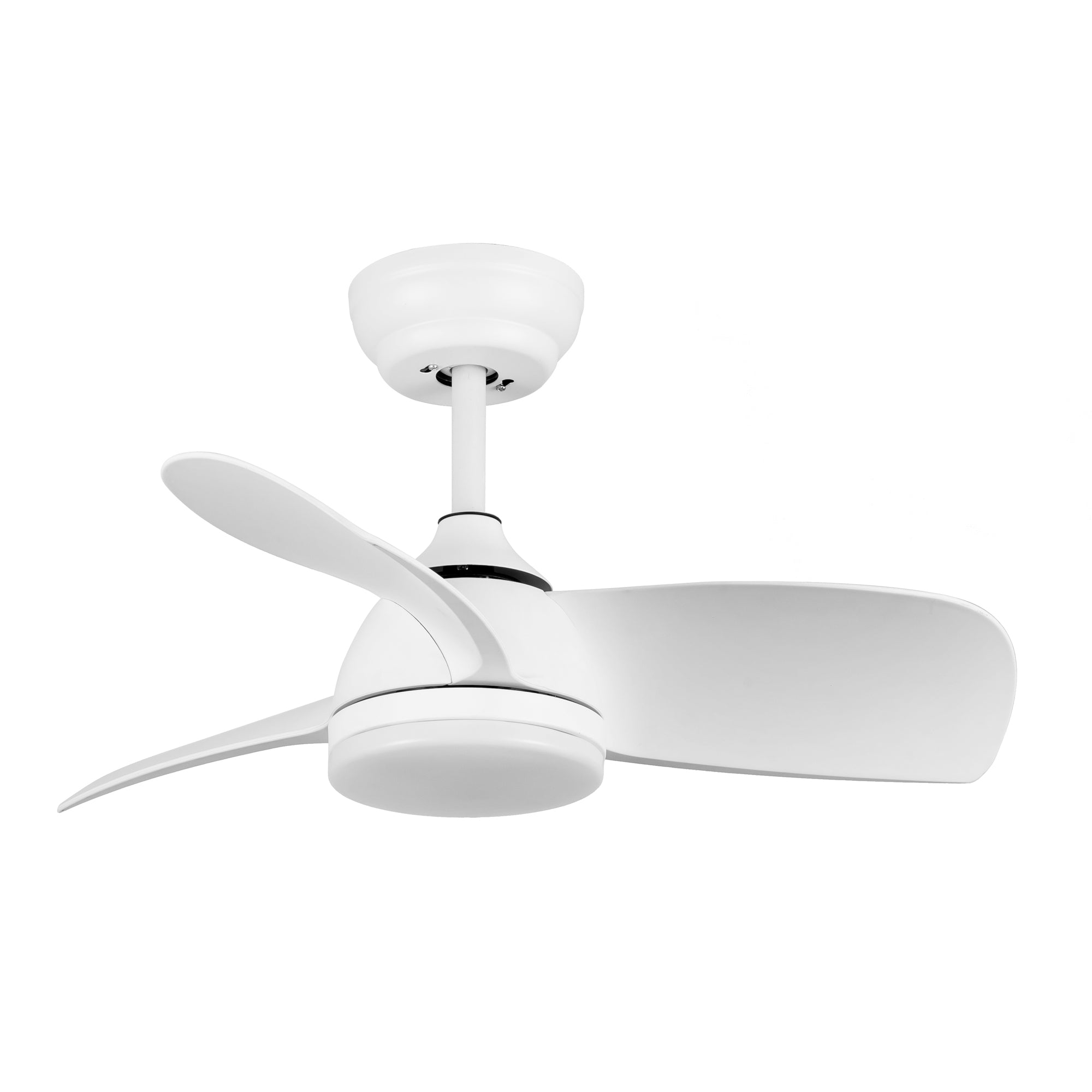 28 Inch Integrated LED Ceiling Fan with White ABS Blades - Energy Efficient Cooling & Lighting for Bedroom, Living Room, and Office Spaces
