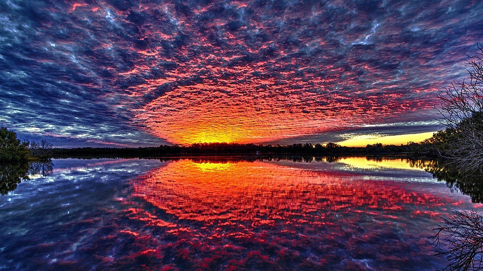 Glow Reflection Canvas Art - Framed Landscape Wall Painting for Home, Office, Bedroom Decor - Ready to Hang - Perfect for Living Room, Dining Area & Gift Giving