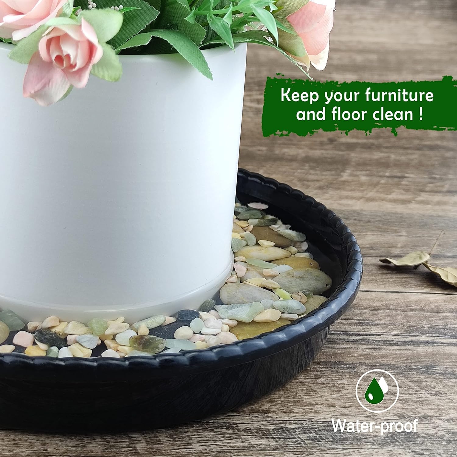 9 Packs Black Plastic Plant Saucers (8/10/12 inch) - Thick & Sturdy Plant Pot Trays for Indoor/Outdoor Use - Perfect for Garden, Balcony, and Patio Plant Drainage