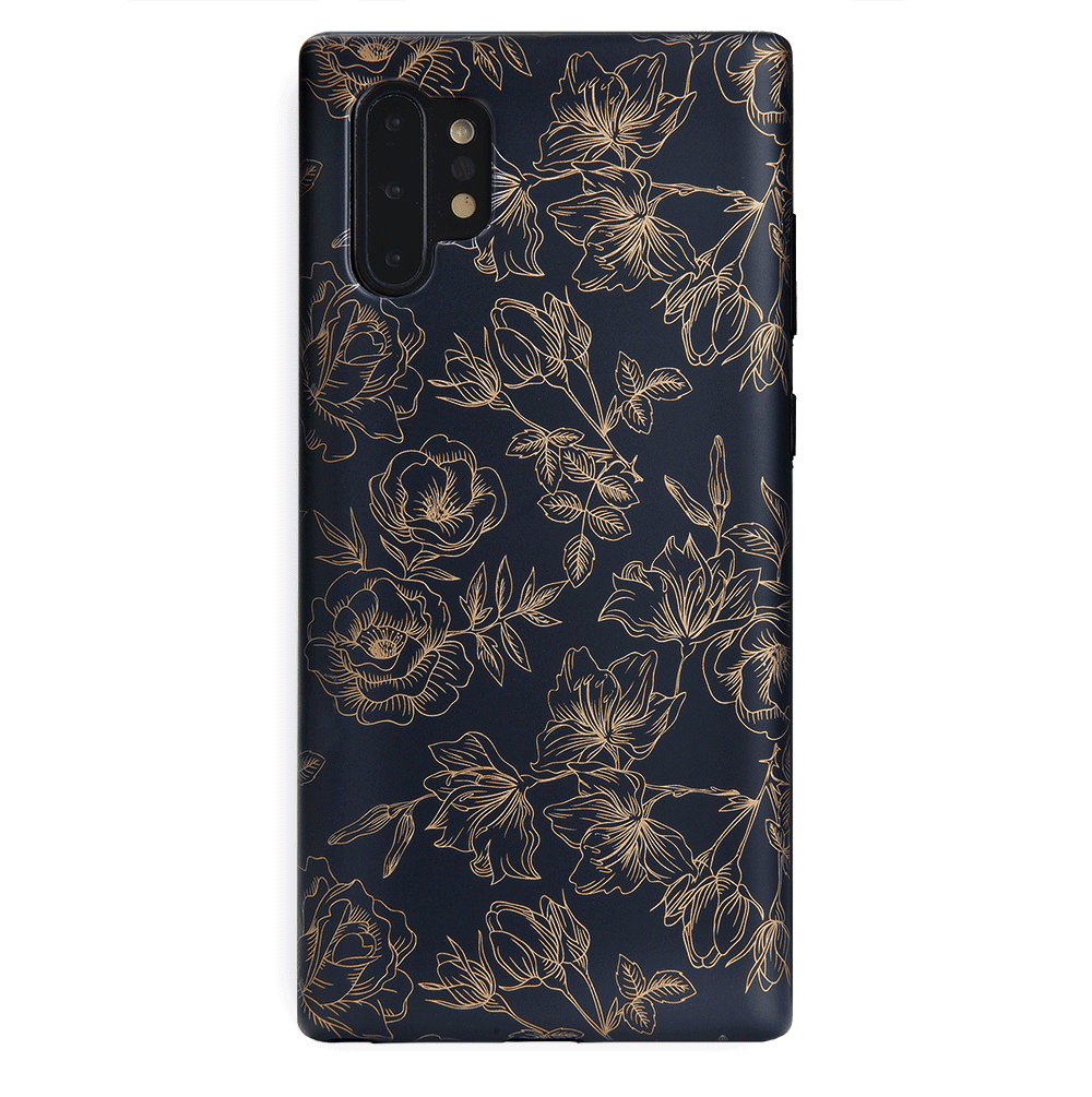 Floral Rose Gold Chrome Samsung Galaxy Phone Case - Elegant Protective Cover for Galaxy S21/S22/S23 - Perfect for Everyday Use & Special Occasions