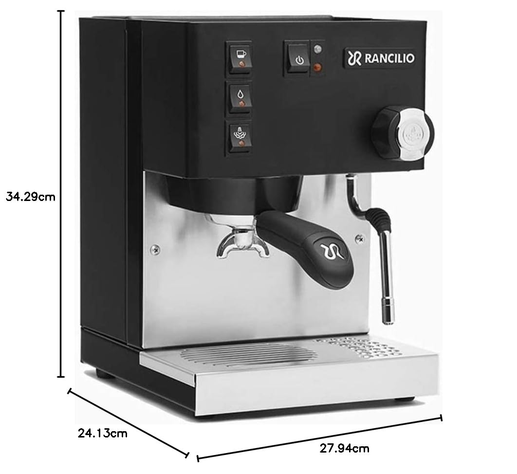 Premium Rancilio Silvia Espresso Machine - Professional Grade Italian Coffee Maker for Home Baristas | Perfect for Latte, Cappuccino & Espresso Drinks | Sleek Black Design for Modern Kitchens