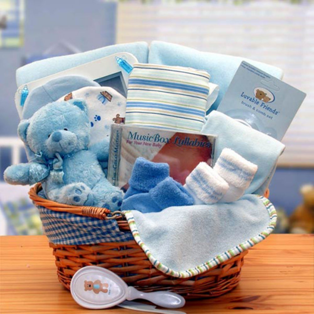 Simply The Baby Basics New Baby Gift Basket - Perfect Baby Shower, Newborn Welcome, or First Birthday Gift - Adorable Gift Set for New Parents