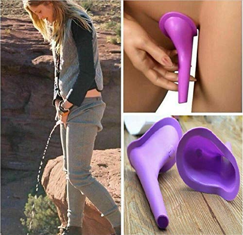 2 Pack Reusable Silicone Female Urination Device - Portable Women's Urinal Funnel for Standing Pee - Camping, Hiking, Travel & Outdoor Activities - Ideal for Road Trips, Festivals & Public Restrooms